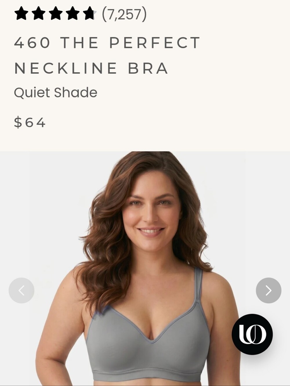 NWT 460 The Perfect Neckline Bra Underoutfit M